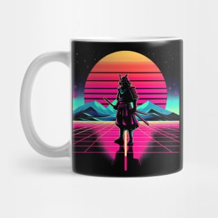 Neon Samurai: Retro Sunset Mug